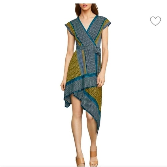 BCBGMaxAzria Golden Citron Wrap Asymmetrical Dress - Picture 1 of 5